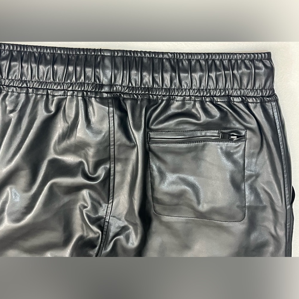 David Lerner Black Faux Leather Joggers with Pockets Women’s Pants Small - Picture 14 of 16